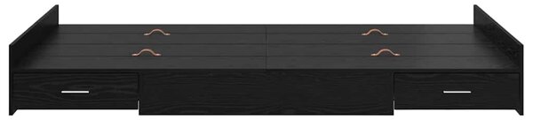 Krevet s ladicama Crni hrast 120 x 190 cm Konstruirano drvo - Crna / 120 x 190 cm
