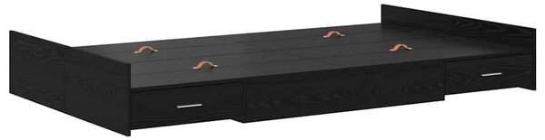 Krevet s ladicama Crni hrast 120 x 190 cm Konstruirano drvo - Crna / 120 x 190 cm
