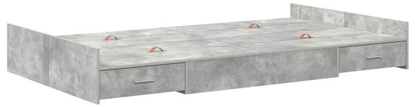 Krevet s ladicama Betonski sivi 120 x 190 cm Konstruirano drvo - Siva / 120 x 190 cm