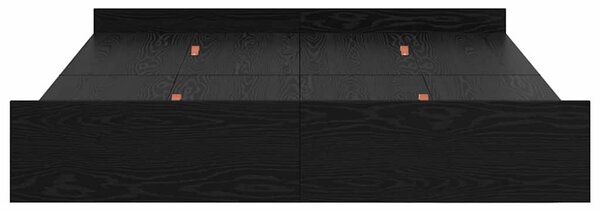Krevet s ladicama Crni hrast 135 x 190 cm Konstruirano drvo - Crna / 135 x 190 cm