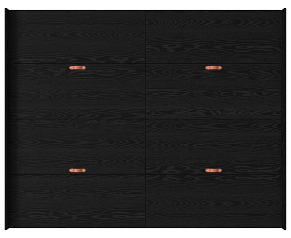Krevet s ladicama Crni hrast 135 x 190 cm Konstruirano drvo - Crna / 135 x 190 cm
