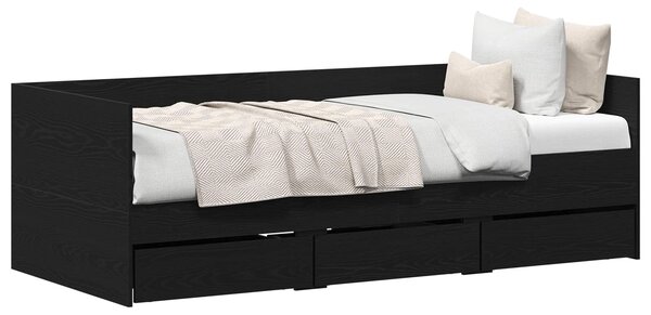 Krevet na dan Crni hrast 90 x 200 cm Konstruirano drvo - Crna / 90 x 200 cm
