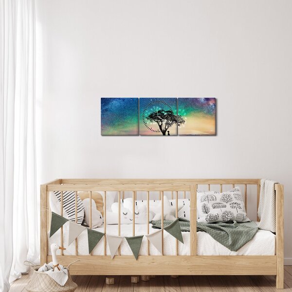 Slika - Odmor pod zvijezdama (sa satom) (90x30 cm)
