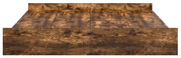 Krevet s ladicama Dimljeni hrast 200 x 200 cm Konstruirano drvo - Smeđa / 200 x 200 cm