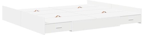 Krevet s ladicama Bijelo 180 x 200 cm Konstruirano drvo - Bijela / 180 x 200 cm