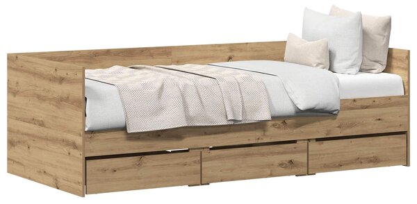 Krevet na dan Umjetnički hrast 90 x 190 cm Konstruirano drvo - Smeđa / 90 x 190 cm