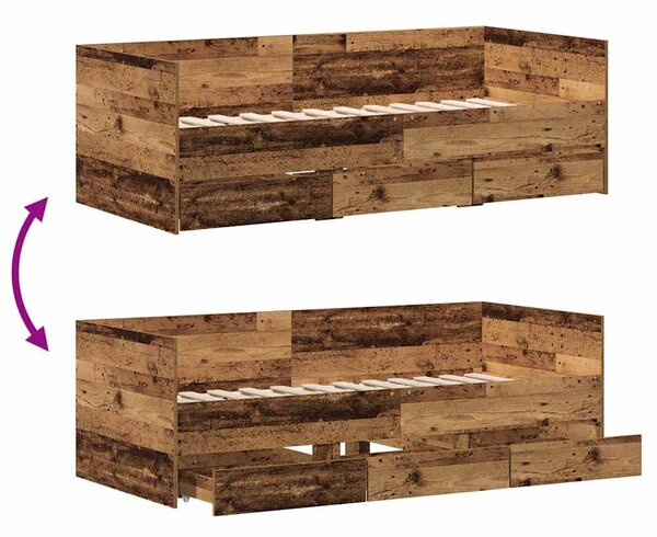 Krevet na dan Staro drvo 90 x 200 cm Konstruirano drvo - Smeđa / 90 x 200 cm