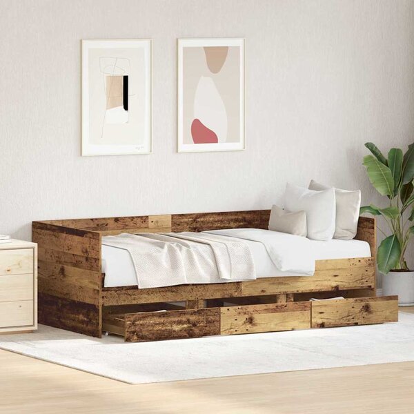 Krevet na dan Staro drvo 90 x 200 cm Konstruirano drvo - Smeđa / 90 x 200 cm