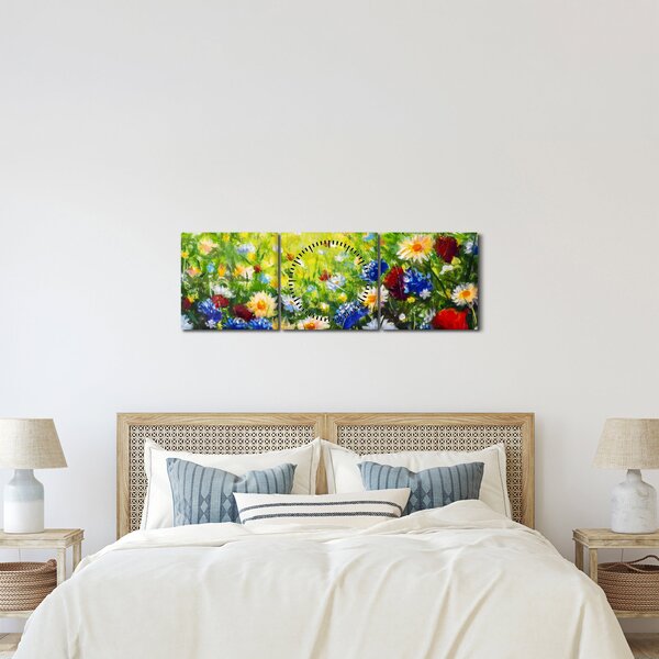 Slika divljeg cvijeća (sa satom) (90x30 cm)