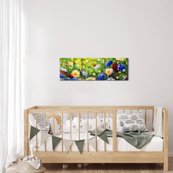 Slika divljeg cvijeća (sa satom) (90x30 cm)