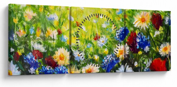 Slika divljeg cvijeća (sa satom) (90x30 cm)