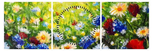 Slika divljeg cvijeća (sa satom) (90x30 cm)