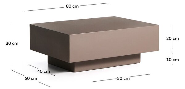 Vrtni stolić za kavu betonski 60x80 cm Rustella – Kave Home
