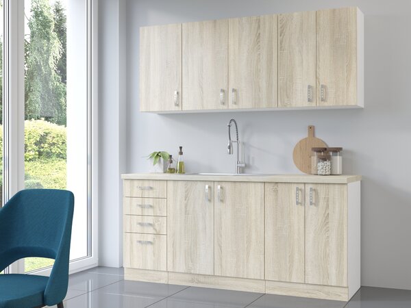 Zondo.hr Donji kuhinjski ormarić ispod sudopera Sylrona 80 ZL 2F BB (hrast sonoma + bijela ). Akcija -7%. 1032958