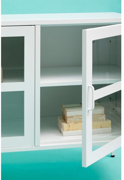 Bijela željezna vitrina 140x80x45 cm Acier – Premier Housewares