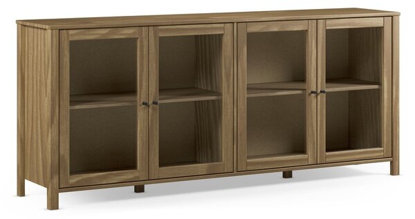 Vitrina od masivnog bora u prirodnoj boji 186x80x40 cm Alessandra – Marckeric