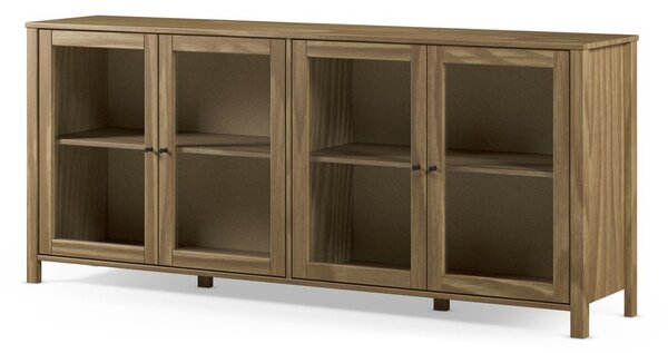 Vitrina od masivnog bora u prirodnoj boji 186x80x40 cm Alessandra – Marckeric