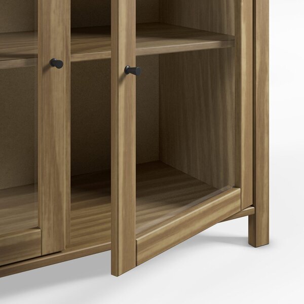 Vitrina od masivnog bora u prirodnoj boji 186x80x40 cm Alessandra – Marckeric
