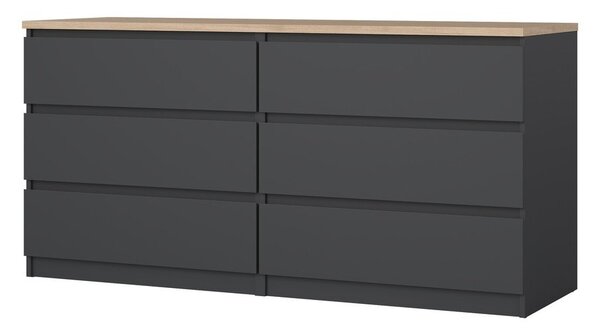 Tamno siva komoda 154x76x50 cm Naia – Tvilum