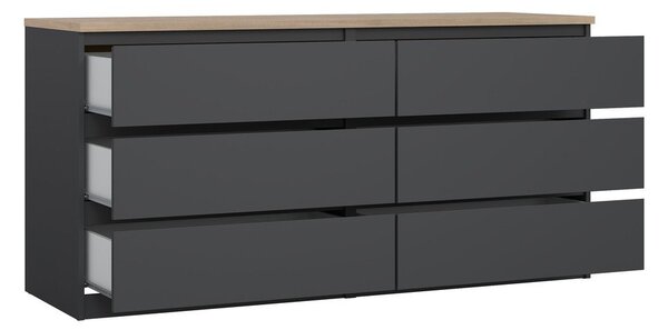 Tamno siva komoda 154x76x50 cm Naia – Tvilum