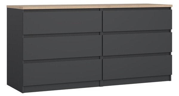 Tamno siva komoda 154x76x50 cm Naia – Tvilum