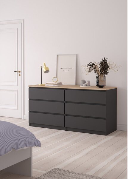 Tamno siva komoda 154x76x50 cm Naia – Tvilum