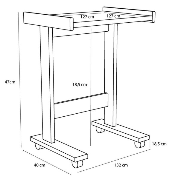 Pomoćni stol u dekoru hrasta 35x48 cm Less – Hübsch