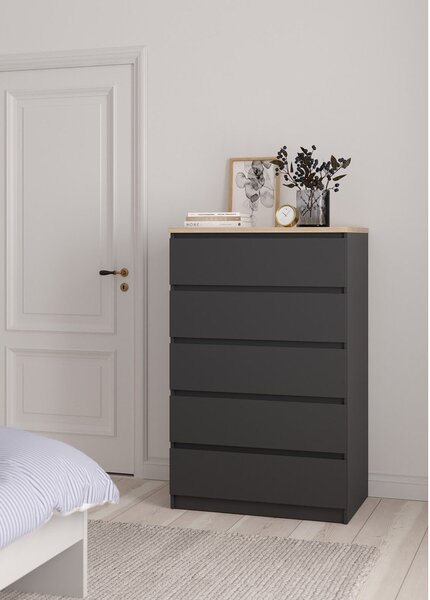 Tamno siva komoda 77x121x50 cm Naia – Tvilum