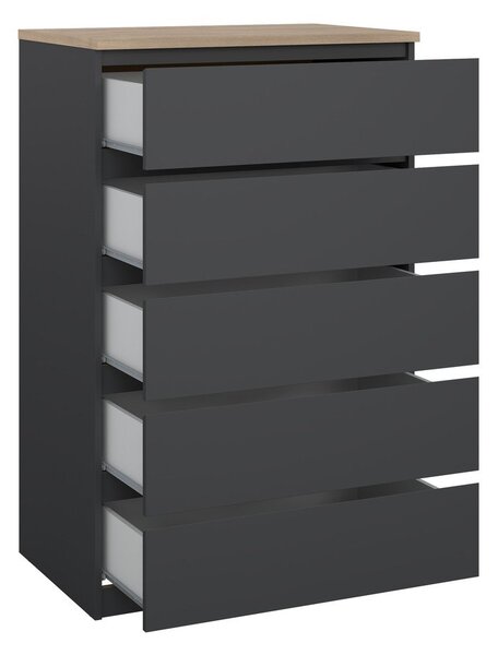 Tamno siva komoda 77x121x50 cm Naia – Tvilum