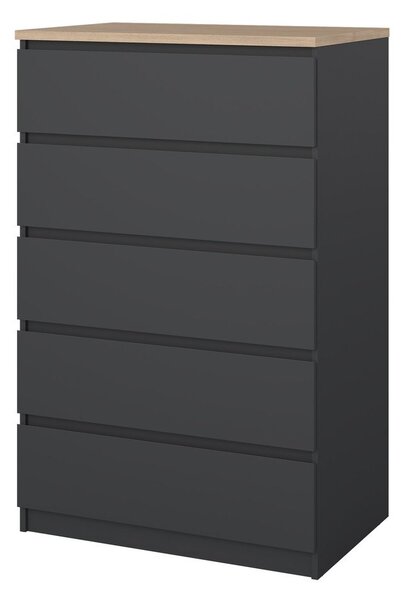 Tamno siva komoda 77x121x50 cm Naia – Tvilum