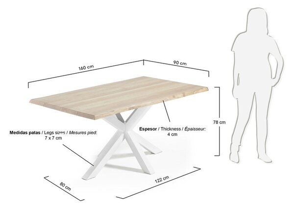 Blagovaonski stol s pločom stola u dekoru hrasta 90x160 cm Argo – Kave Home