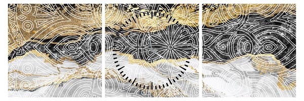 Slika - Mandala v marmorju (sa satom) (90x30 cm)