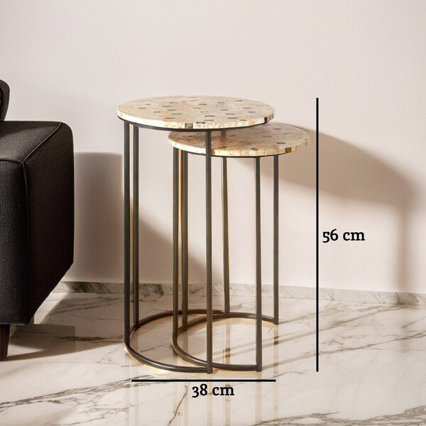 Okrugli pomoćni stolići u setu 2 kom ø 38 cm Halle – Premier Housewares