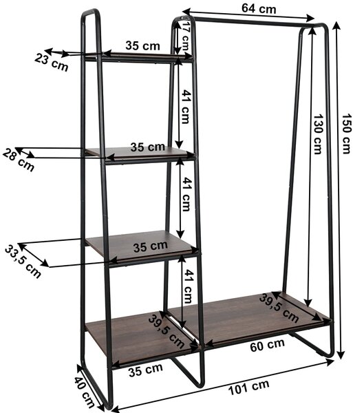 Garderobni organizator Fringe (crna + orah)