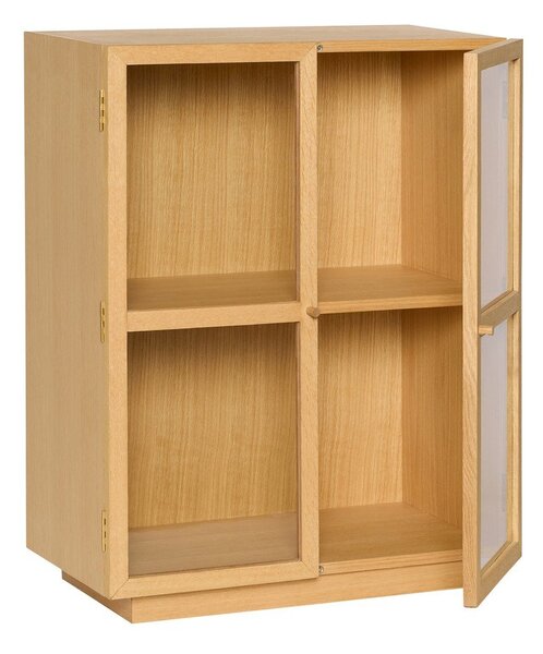 Viseća vitrina u dekoru hrasta u prirodnoj boji 70x90x39 cm Mae – Hübsch