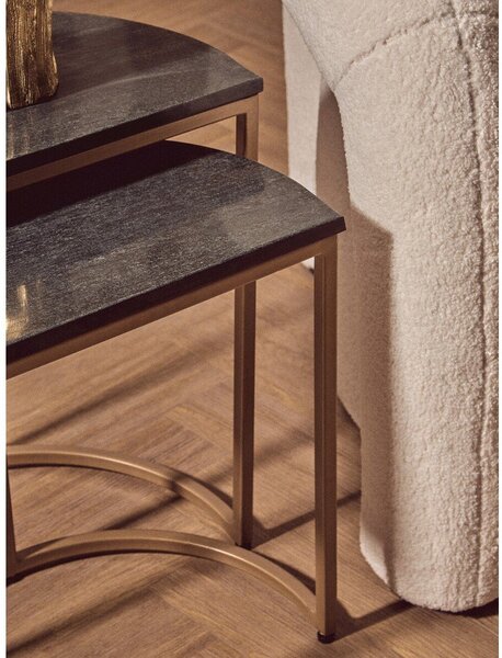 Pomoćni stolići u setu 2 kom s mramornom pločom 28x45 cm Varana – Premier Housewares