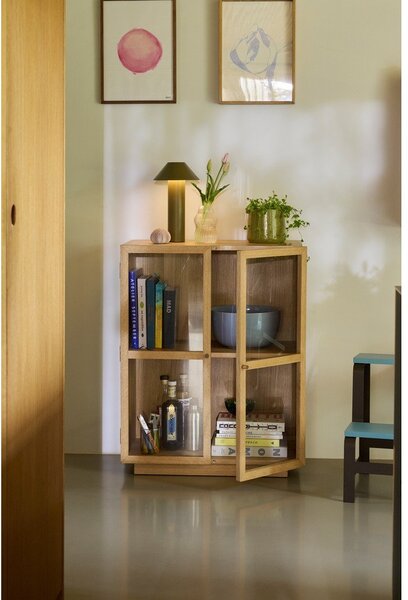 Viseća vitrina u dekoru hrasta u prirodnoj boji 70x90x39 cm Mae – Hübsch