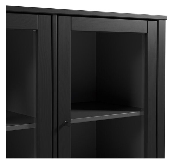 Crna vitrina od masivnog bora 142x80x40 cm Alessandra – Marckeric