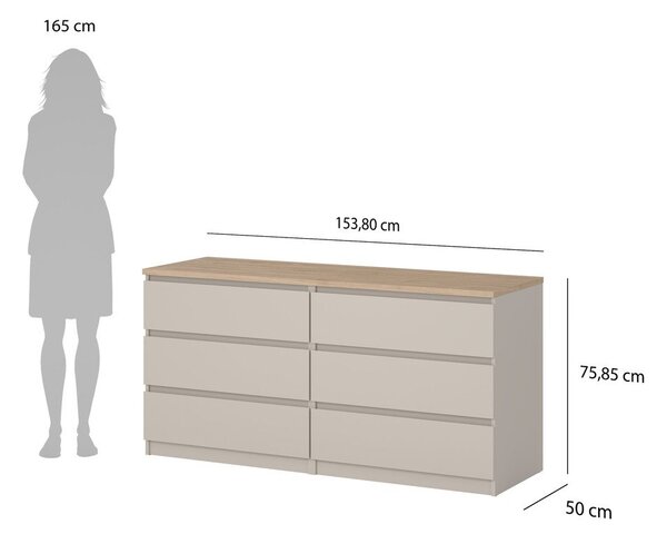 Krem komoda 154x76x50 cm Naia – Tvilum