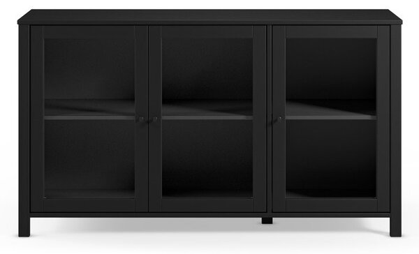 Crna vitrina od masivnog bora 142x80x40 cm Alessandra – Marckeric