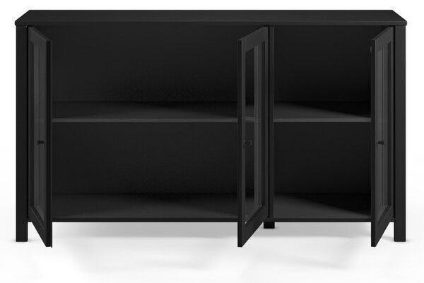 Crna vitrina od masivnog bora 142x80x40 cm Alessandra – Marckeric