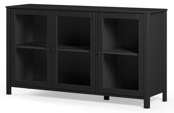 Crna vitrina od masivnog bora 142x80x40 cm Alessandra – Marckeric