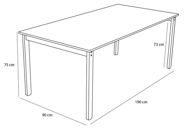 Blagovaonski stol s pločom stola u dekoru jasena 90x190 cm Hock – Hübsch