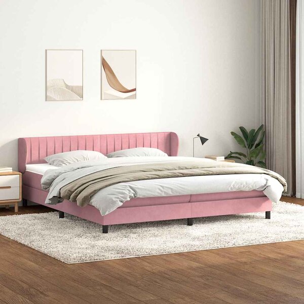 Box Spring krevet s madracima ružičasti 180x210 cm baršun - Ružičasti / 180 x 210 cm