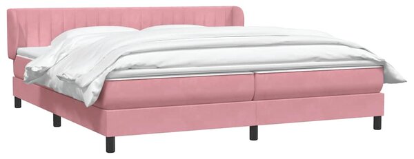 Box Spring krevet s madracima ružičasti 180x210 cm baršun - Ružičasti / 180 x 210 cm