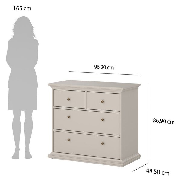 Krem komoda 96x87x49 cm Paris – Tvilum