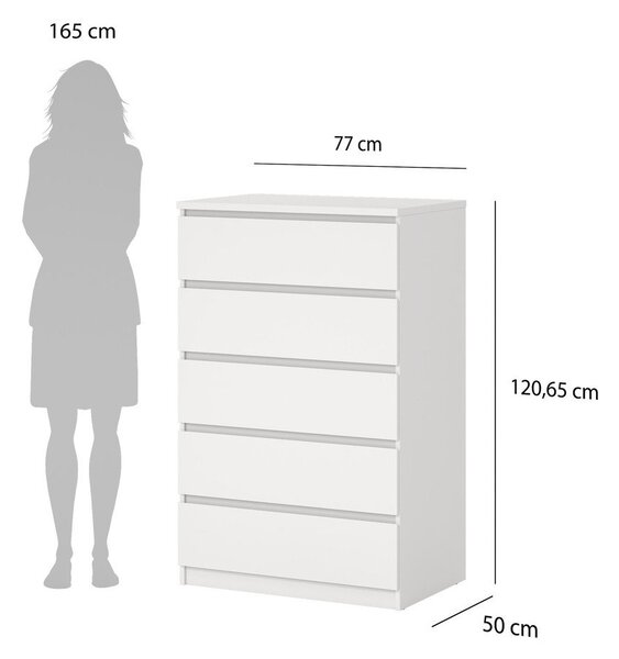 Bijela komoda 77x121x50 cm Naia – Tvilum