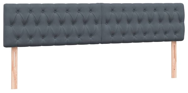 Box Spring krevet s madracima tamno sivi 180x210 cm baršun - Siva / 180 x 210 cm