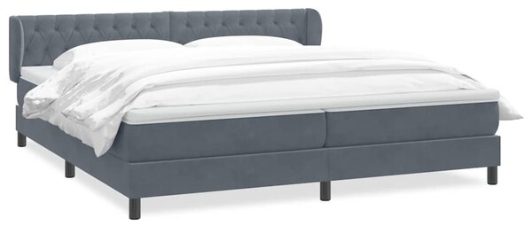 Box Spring krevet s madracima tamno sivi 180x210 cm baršun - Siva / 180 x 210 cm