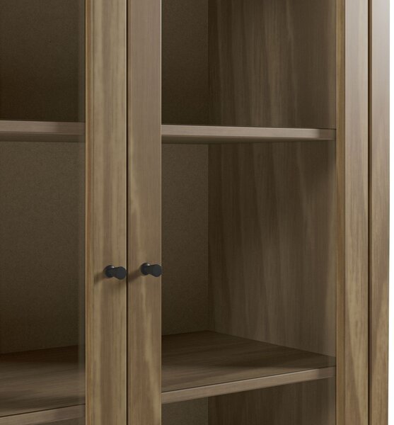 Vitrina od masivnog bora u prirodnoj boji 90x120x40 cm Alessandra – Marckeric